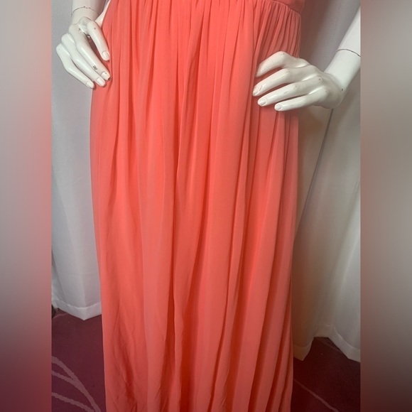 Mikael Aghal One-shoulder Gathered Crepe Gown - Coral - Picture 7 of 11